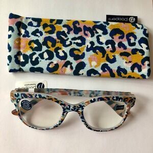 New Leopard Peepers blue light filter readers +1.00 & case